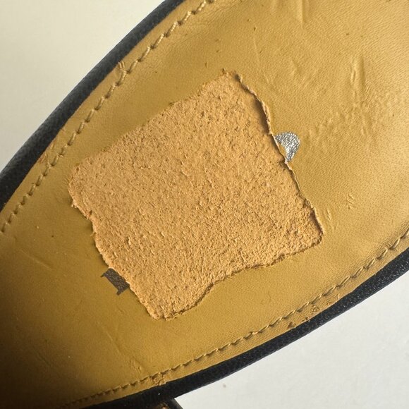 COACH Lindsay Safari Black Calf Leather Wedge Peep Toe Sandal Size 7 - Picture 12 of 12